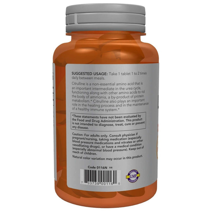 NOW Foods L-Citrulline Extra Strength 1,200 mg 120 Tablets - Amino Acids and BCAAs at MySupplementShop by NOW Foods