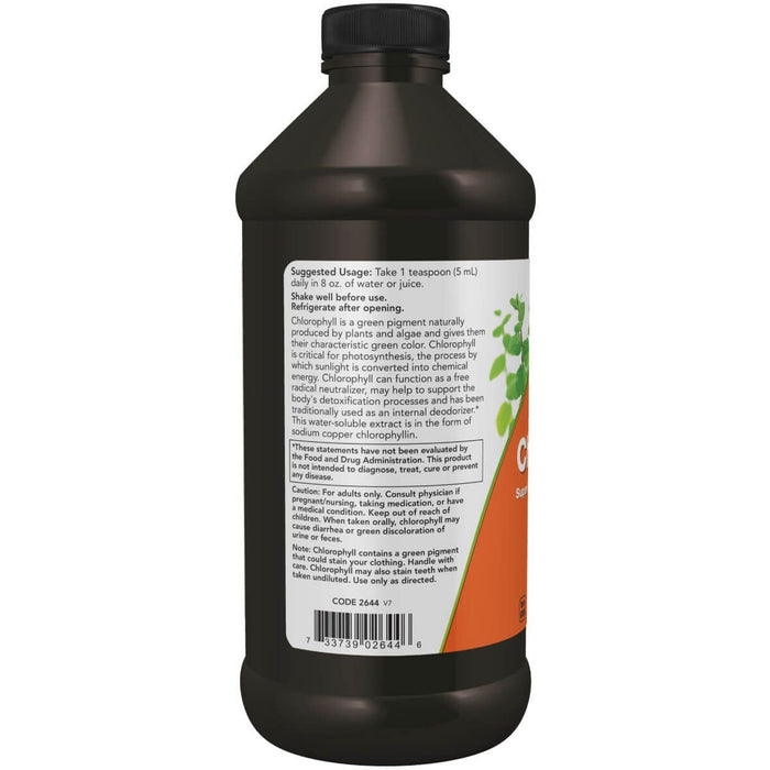 NOW Foods Liquid Chlorophyll Mint Flavour 16oz - Health and Wellbeing at MySupplementShop by NOW Foods