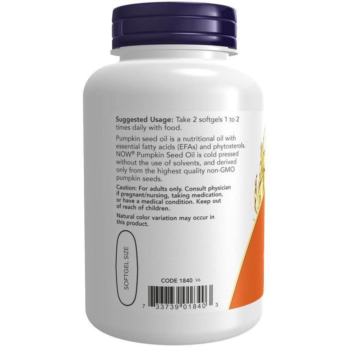 NOW Foods Pumpkin Seed Oil 1000 mg 100 Softgels - Omegas, EFAs, CLA, Oils at MySupplementShop by NOW Foods