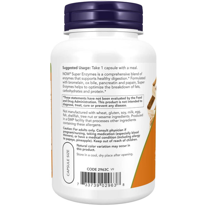 NOW Foods Super Enzymes 90 Capsules - Health and Wellbeing at MySupplementShop by NOW Foods