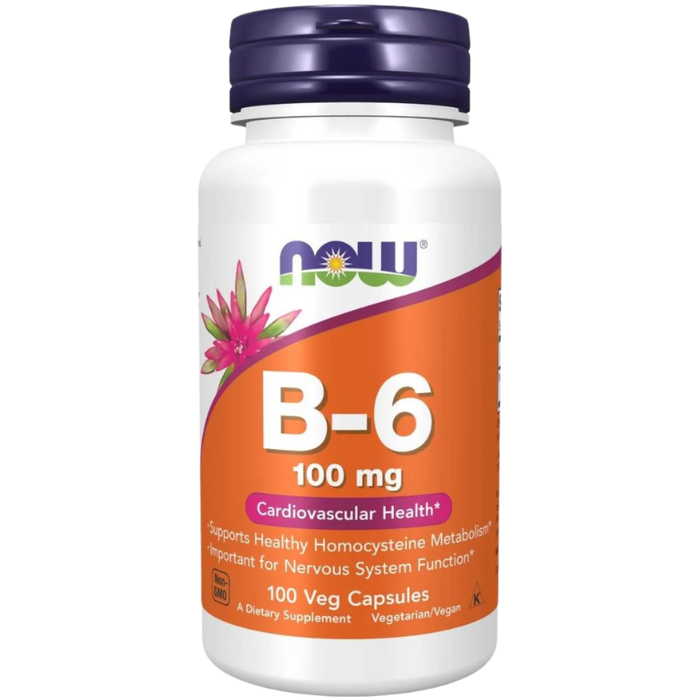 NOW Foods Vitamin B-6 (Pyridoxine HCl) 100 mg 100 Veg Capsules