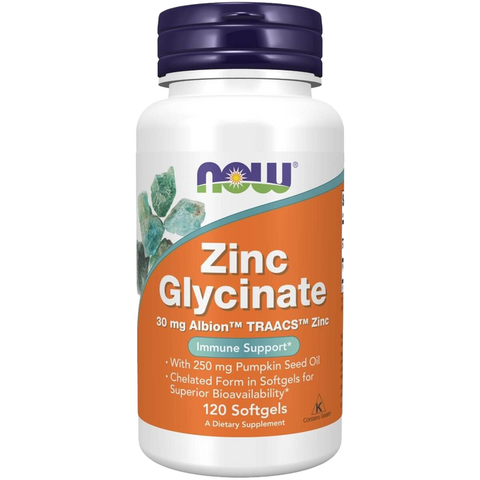 NOW Foods Zinc Glycinate 120 Softgels