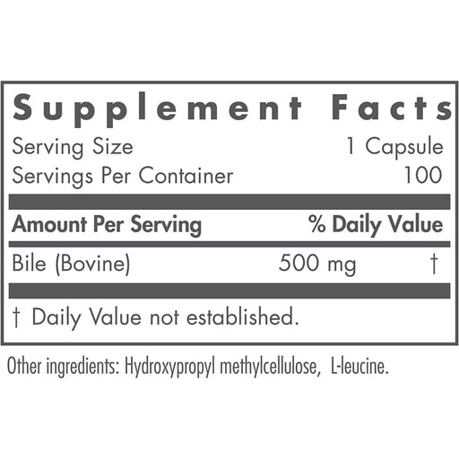 Nutricology Ox Bile 500mg 100 Capsules - Liver Support at MySupplementShop by Optimox