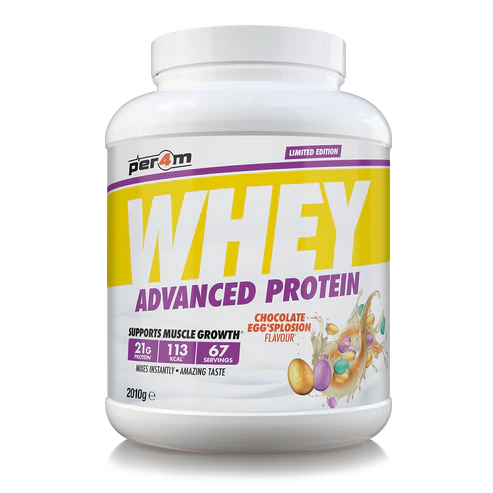 PER4M Whey Protein Powder 2.1kg - 67 Servings | 21g Protein per Serving, Zero Sugar, Gluten-Free