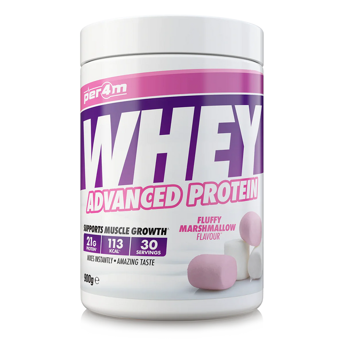 PER4M Whey Protein Powder 900g - 30 Servings | 21g Protein per Serving, Zero Sugar, Gluten-Free