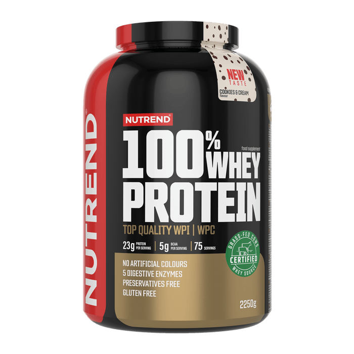 Nutrend 100% Whey Protein Powder | 22.8g Protein & 5g BCAAs | CFM Technology | Gluten-Free