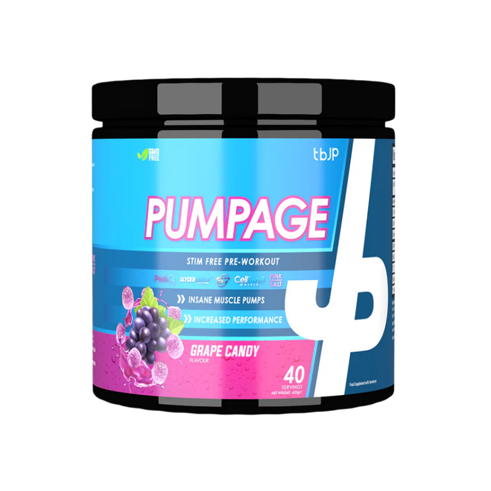 Trained By JP Pumpage Stim Free Pre-Workout 400g - Maximize Your Pump