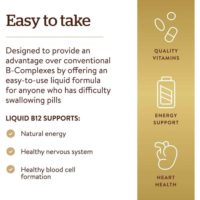 Solgar Liquid B12 2000 µg with B-Complex 59 ml - Brain & Memory at MySupplementShop by Solgar