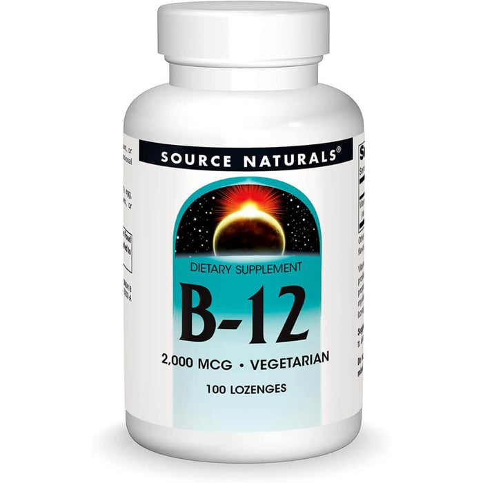 Source Naturals Vitamin B-12 2,000 mcg 100 Lozenge - Brain & Memory at MySupplementShop by Source Naturals