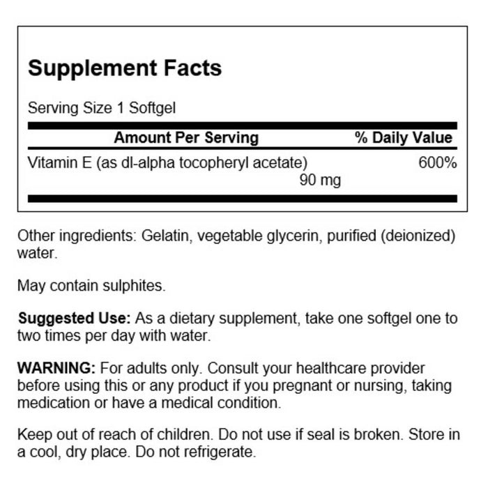 Swanson E-200, 200iu 60 Softgels - Supplements at MySupplementShop by Swanson