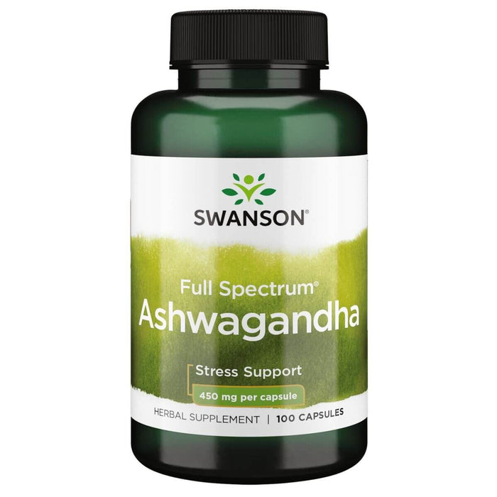 Swanson Full Spectrum Ashwagandha 450mg 100 Capsules - Health and Wellbeing at MySupplementShop by Swanson