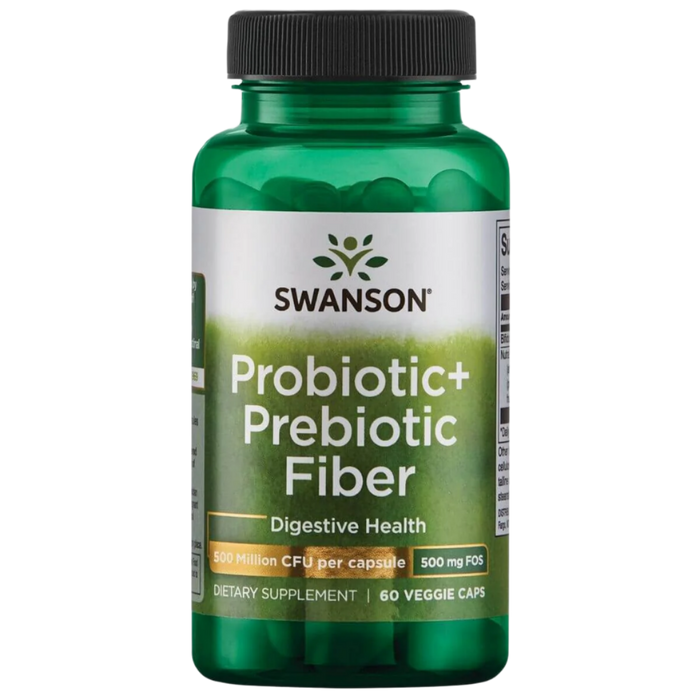 Swanson Probiotic+ Prebiotic Fiber 500 Million CFU 60 Veggie Capsules