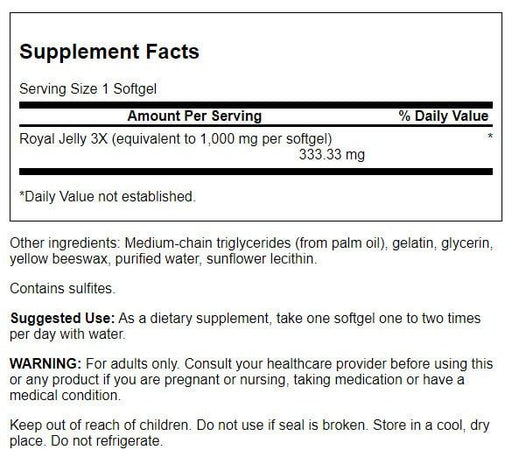 Swanson Royal Jelly 333.33 mg 100 Softgels - Health and Wellbeing at MySupplementShop by Swanson