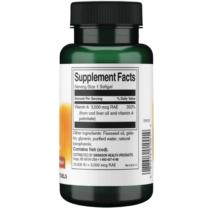 Swanson Vitamin A, 10.000 IE – 250 Kapseln