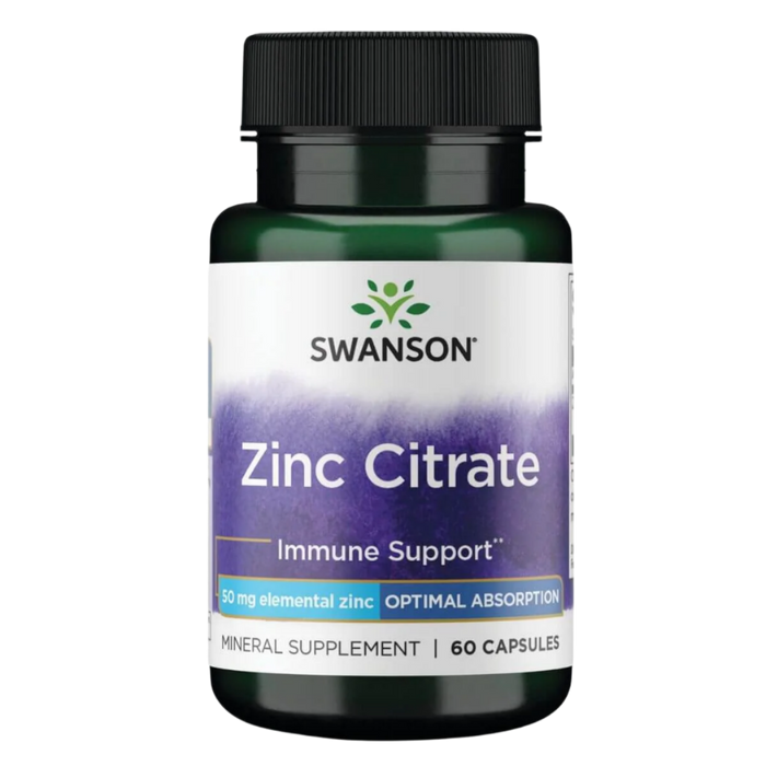 Swanson Zinc Citrate 50 mg 60 Capsules