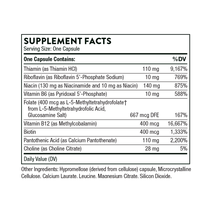 Thorne Research Basic B Complex 60 Capsules - Energy & Vitality at MySupplementShop by Thorne