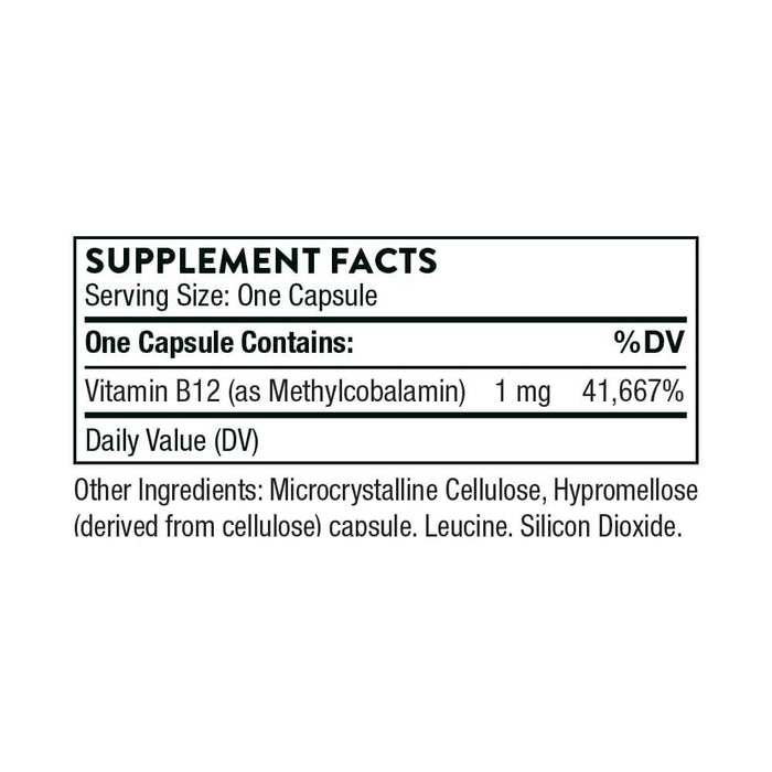 Thorne Research Vitamin B12 60 Capsules - Vitamin at MySupplementShop by Thorne Research