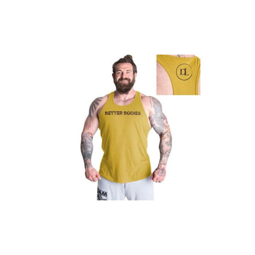 Better Bodies Logo Essential T-Back DL Yellow - Large - Clothing at MySupplementShop by Better Bodies