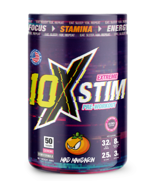 10X Athletic STIM 600g - Mad Mandarin - Pre Workout at MySupplementShop by 10X Athletic