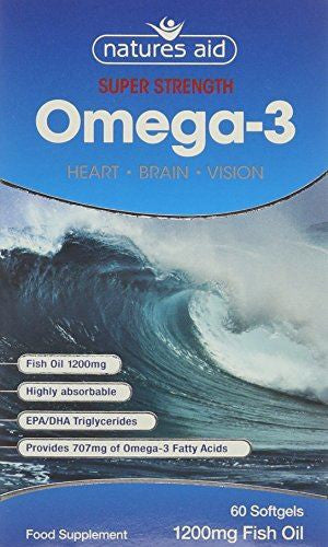 Natures Aid Super Strength Omega 3 - Providing 707mg of Omega 3 Fatty Acids 60 Softgels - Default Title - Sports Nutrition at MySupplementShop by Natures Aid