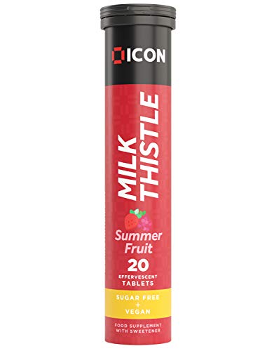 ICON Nutrition Milk Thistle Effervescent Tablets NOT Capsules - Summer Fruit Flavour Sugar Free Vegan - 20 Tablets - Sports Nutrition at MySupplementShop by ICON Nutrition