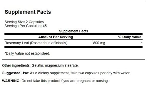 Swanson Full Spectrum Rosemary 400 mg 90 Caps - Health and Wellbeing at MySupplementShop by Swanson