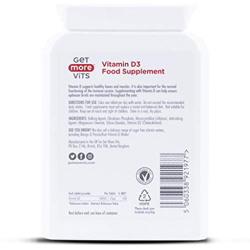 Get More Vits Vitamin D3 90Tabs - Health Foods at MySupplementShop by Get More
