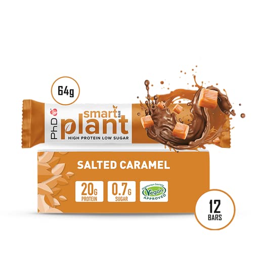 PhD Smart Bar Plant Vegan Protein bar Salted Caramel-12 Bars - Protein at MySupplementShop by PhD