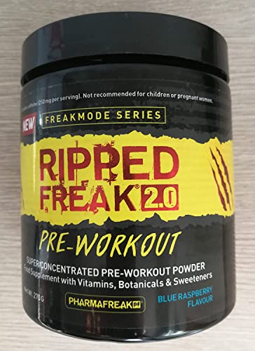 PharmaFreak Ripped Freak Pre-Workout 20 Blue Raspberry 270g,0656727771572 - Sports Nutrition at MySupplementShop by PHARMAFREAK