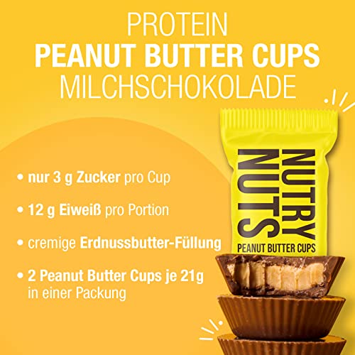 Nutry Nuts Peanut Butter Cups 12x42g Original Milk Chocolate - Sports Nutrition at MySupplementShop by Nutry Nuts
