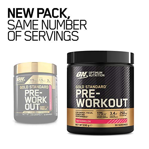 Optimum Nutrition Gold Standard Pre Workout Watermelon Flavoured Powder 330g - Pre & Post Workout at MySupplementShop by Optimum Nutrition