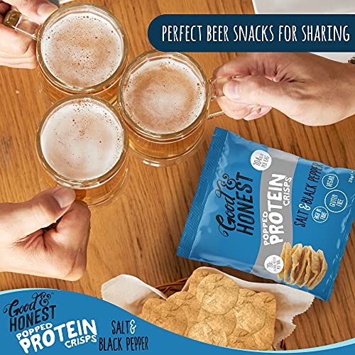 Good & Honest Popped Protein Crisps 24x23g Salt & Pepper - Sports Nutrition at MySupplementShop by Good & Honest