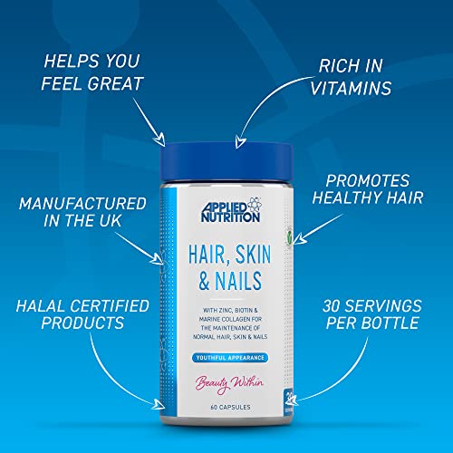 Applied Nutrition Hair, Skin & Nails 60 Capsules - Beauty at MySupplementShop by Applied Nutrition