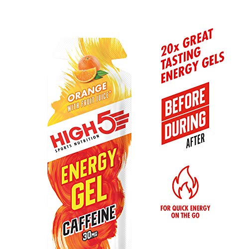 High 5 Energy Gel Caffeine Orange 20x40g - Sports Nutrition at MySupplementShop by High 5