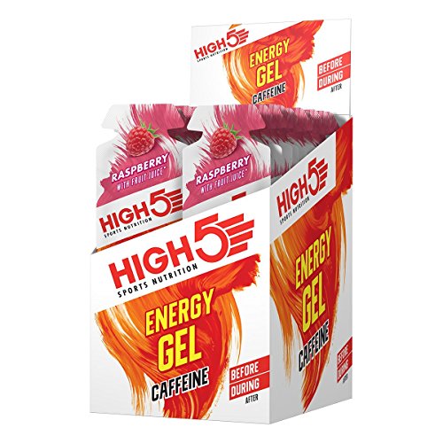 High 5 Energy Gel Caffeine Raspberry 20x40g - Sports Nutrition at MySupplementShop by High 5