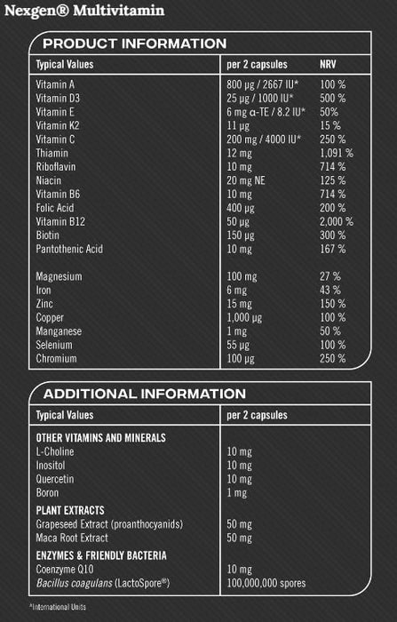 Reflex Nutrition Nexgen Sports Multivitamin - 60 caps - Vitamins & Minerals at MySupplementShop by Reflex Nutrition