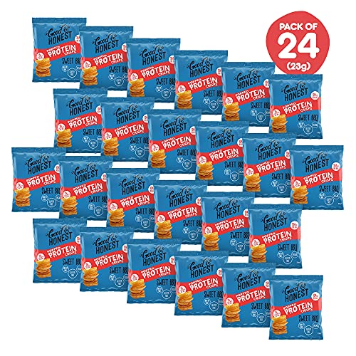 Good & Honest Popped Protein Crisps 24x23g Sweet BBQ - Sports Nutrition at MySupplementShop by Good & Honest