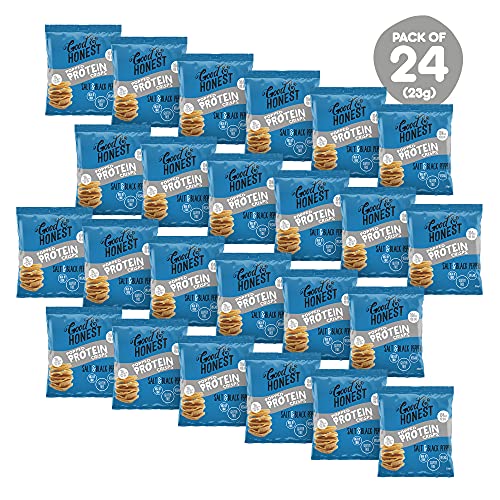 Good & Honest Popped Protein Crisps 24x23g Salt & Pepper - Sports Nutrition at MySupplementShop by Good & Honest
