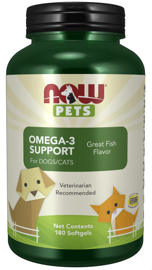 NOW Foods Pets, Omega-3 Support - 180 softgels - Pet supplements at MySupplementShop by NOW Foods