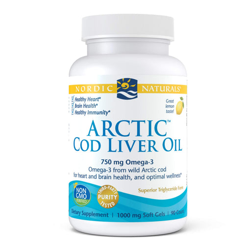 Nordic Naturals Arctic Cod Liver Oil, 750mg Lemon - 90 softgels - Health and Wellbeing at MySupplementShop by Nordic Naturals