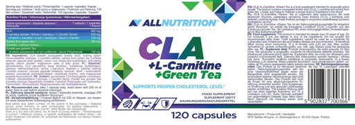 Allnutrition CLA + L-Carnitine + Green Tea - 120 caps - CLA at MySupplementShop by Allnutrition