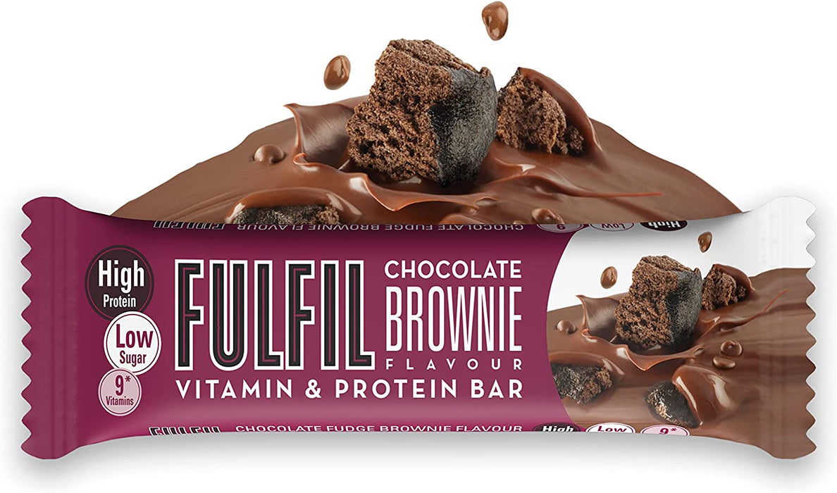 Fulfil Vitamin & Protein Bar 15 x 55g - Chocolate Brownie - Sports Nutrition at MySupplementShop by Fulfil Nutrition