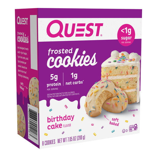 Quest Nutrition Frosted Cookies 8x25g Birthday Cake - Chocolate at MySupplementShop by Quest Nutrition