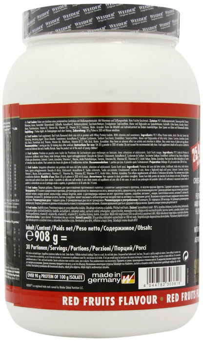 Weider Fruity Isolate, Red Fruits - 908 grams - Protein at MySupplementShop by Weider