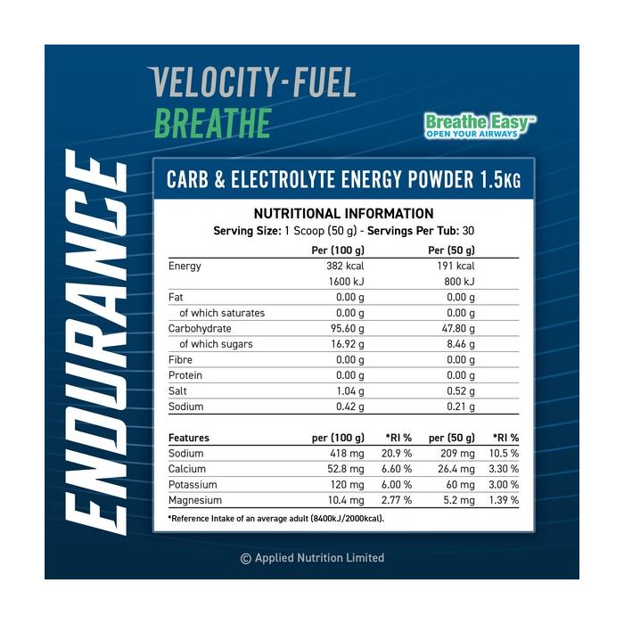Applied Nutrition Endurance Carb & Electrolyte Energy (Breathe) 1.5kg Blackcurrant - Endurance at MySupplementShop by Applied Nutrition