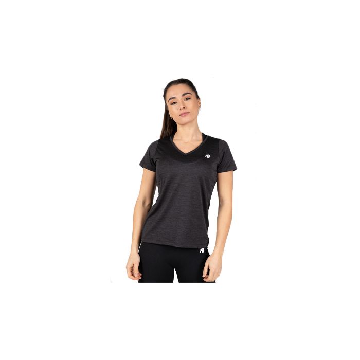 Gorilla Wear Elmira V-Neck T-Shirt Black - XS - T-Shirt at MySupplementShop by Gorilla Wear