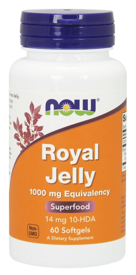 NOW Foods Royal Jelly, 1000mg Equivalency - 60 softgels - Health and Wellbeing at MySupplementShop by NOW Foods