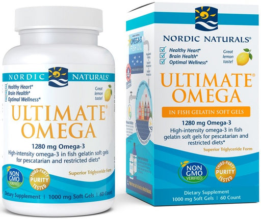 Nordic Naturals Ultimate Omega, 1280mg Lemon - 60 fish gelatin softgels - Health and Wellbeing at MySupplementShop by Nordic Naturals