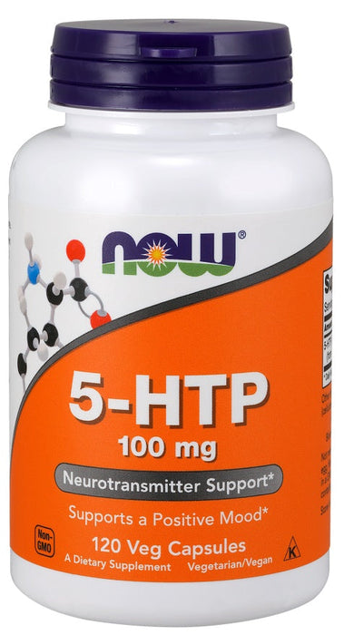 NOW Foods 5-HTP, 100mg - 120 vcaps - Health and Wellbeing at MySupplementShop by NOW Foods