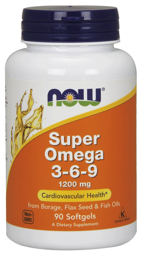 NOW Foods Super Omega 3-6-9, 1200mg - 90 softgels - Omegas, EFAs, CLA, Oils at MySupplementShop by NOW Foods